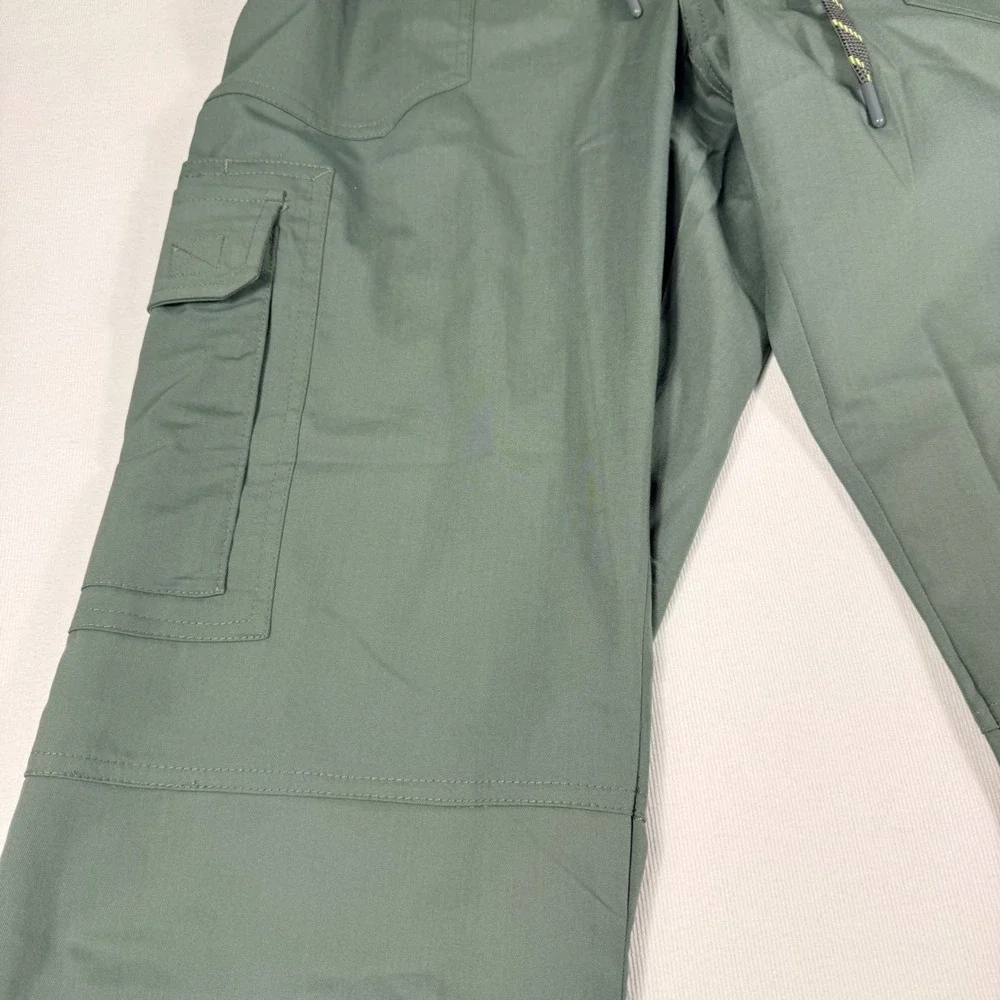 Med Works Epic Cargo Scrub Pants Large Short Olive Green Stretch 9500S